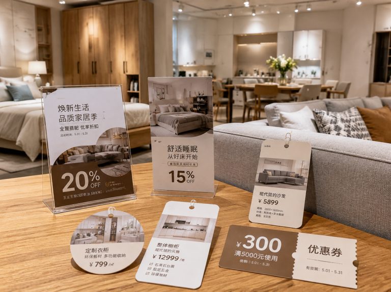 马村区家具门店单页海报与吊牌